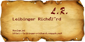 Leibinger Richárd névjegykártya